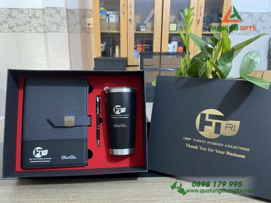 Set Quà Tặng (Sổ+Ly+Bút) In Khắc Logo Doanh Nghiệp Hiệp Thành