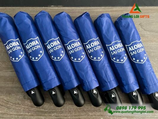 Dù Cầm Tay Gấp 3 - In Logo Trung Tâm Ngoại Ngữ ALOHA Sài Gòn