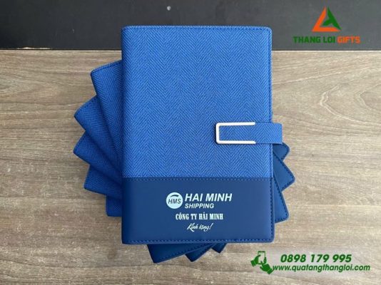 Sổ Da Bìa Còng - In Logo Doanh Nghiệp Hải Minh Shipping