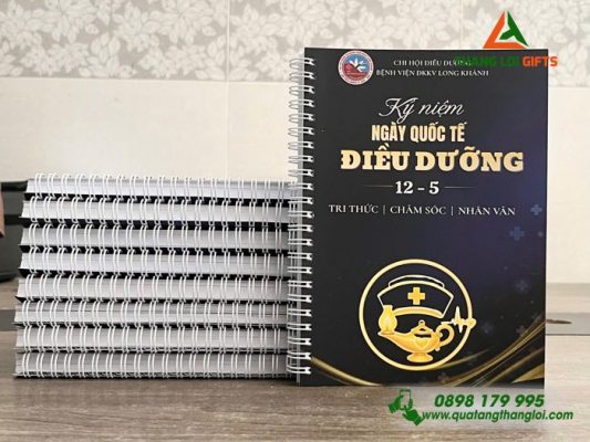 Sổ Tay Lò Xo - In Logo Hình Ảnh Bệnh Viện ĐKKV Long Khánh