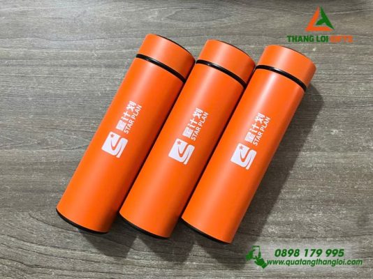 Bình Giữ Nhiệt 500ml Màu Cam In Logo Luxshare ICT
