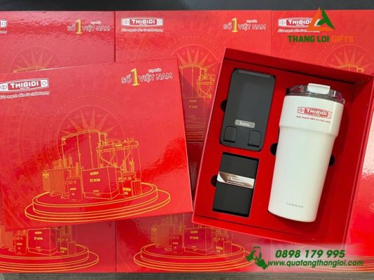 Giftset VIP (Ly Lock+ Namecard + Giá Đỡ) In Khắc Logo Doanh Nghiệp THIBIDI