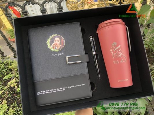 Giftset Cao Cấp (Sổ+Ly+Bút) In Khắc Tên,Hình Ảnh Làm Quà Tặng