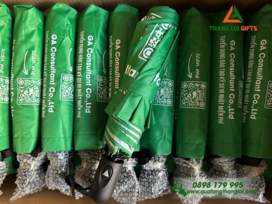 Ô Dù Cầm Tay Gấp 3 In Logo Doanh Nghiệp Làm Quà Tặng
