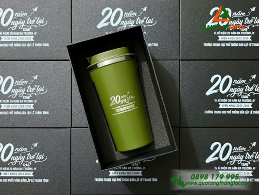 Ly Giữ Nhiệt 510ml Khắc Logo Kỷ Niệm 20 Năm Trường THPT Lê Thánh Tôn