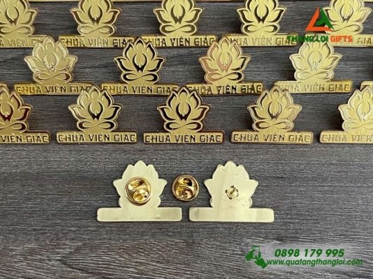 Huy Hiệu Cài Áo In Khắc Hinh Hoa Sen Chùa Viện Giác