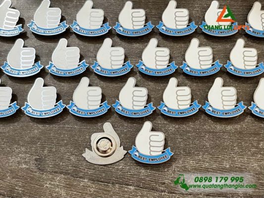 Huy Hiệu Cài Áo Đồng Đổ Màu Hình Icon Like Best Employee