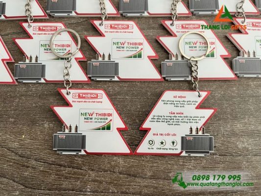 Móc Khóa Mica In Logo Hình Ảnh Doanh Nghiệp THIBIDI Lam Quà Tặng